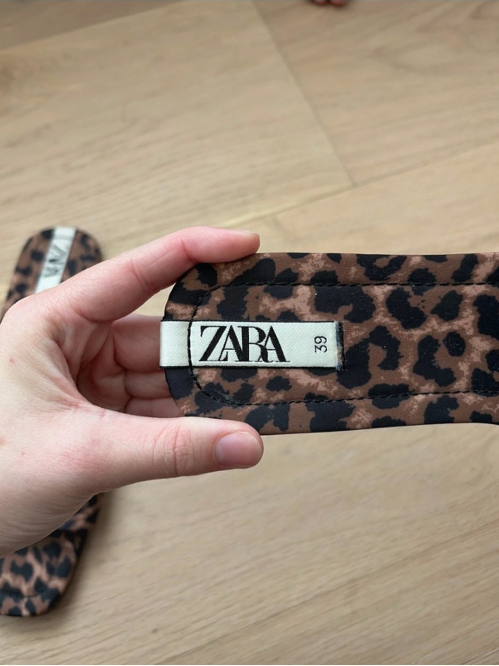 Zara Leopard-Print Slide Sandals in Brown and Black - Picture 3 of 5